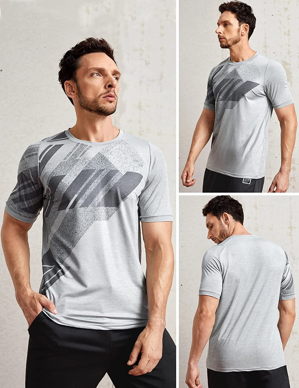 5 Pack Men’s Active Quick Dry Crew Neck T Shirts | Athletic Running Gym Workout Short Sleeve Tee Tops Bulk - Image 9